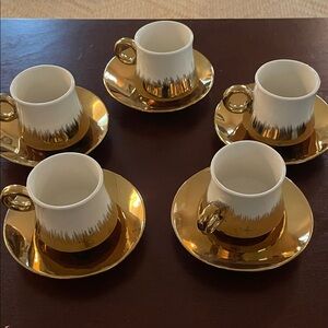 Elegant Gold and White Espresso coffee set
